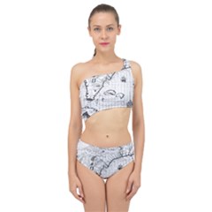 Florida-map-antique-line-art Spliced Up Two Piece Swimsuit