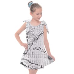 Florida-map-antique-line-art Kids  Tie Up Tunic Dress