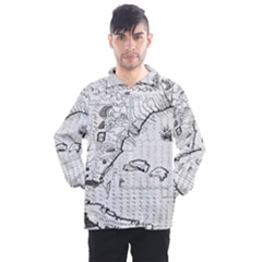 Florida-map-antique-line-art Men s Half Zip Pullover