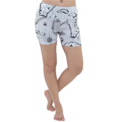 Florida-map-antique-line-art Lightweight Velour Yoga Shorts