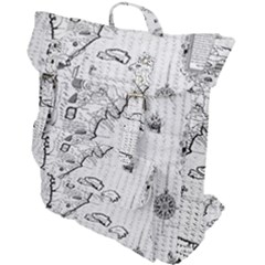 Florida-map-antique-line-art Buckle Up Backpack