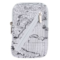 Florida-map-antique-line-art Belt Pouch Bag (large)