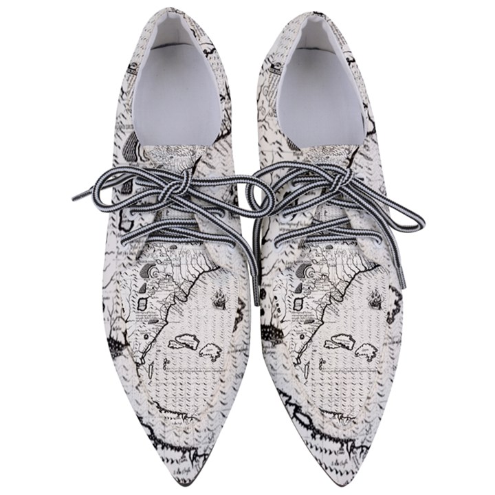 Florida-map-antique-line-art Pointed Oxford Shoes