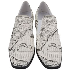 Florida-map-antique-line-art Women Slip On Heel Loafers