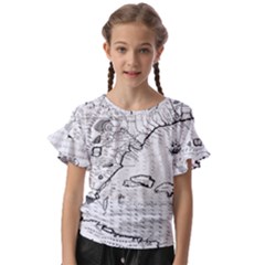 Florida-map-antique-line-art Kids  Cut Out Flutter Sleeves