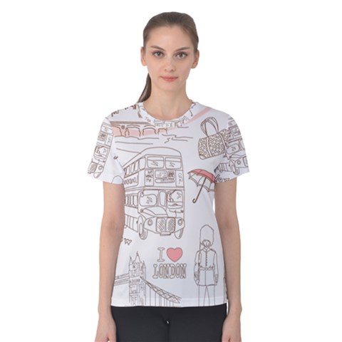 I Love London Drawing Women s Cotton Tee by Jancukart