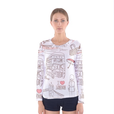 I Love London Drawing Women s Long Sleeve Tee by Jancukart