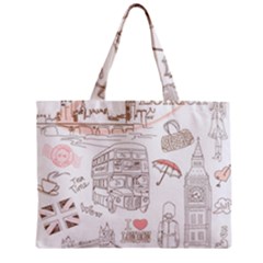 I Love London Drawing Zipper Mini Tote Bag by Jancukart