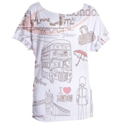 I Love London Drawing Women s Oversized Tee by Jancukart