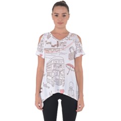 I Love London Drawing Cut Out Side Drop Tee by Jancukart