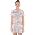 I Love London Drawing Drop Hem Mini Chiffon Dress View1