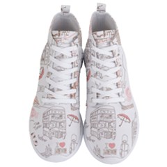 I Love London Drawing Men s Lightweight High Top Sneakers