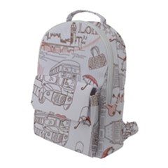 I Love London Drawing Flap Pocket Backpack (large)