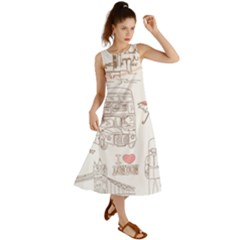 I Love London Drawing Summer Maxi Dress