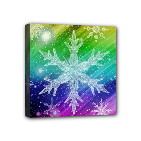 Christmas-snowflake-background Mini Canvas 4  X 4  (stretched) by Jancukart