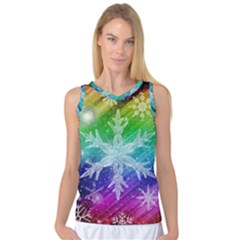 Christmas-snowflake-background Women s Basketball Tank Top by Jancukart