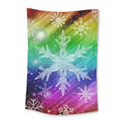 Christmas-snowflake-background Small Tapestry by Jancukart