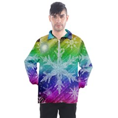 Christmas-snowflake-background Men s Half Zip Pullover