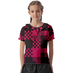 Cube-square-block-shape-creative Kids  Frill Chiffon Blouse