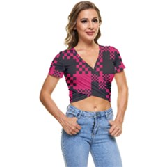 Cube-square-block-shape-creative Short Sleeve Foldover Tee by Amaryn4rt