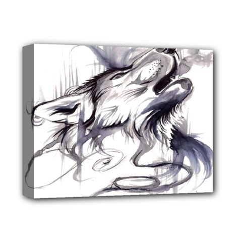 Tattoo-ink-flash-drawing-wolf Deluxe Canvas 14  X 11  (stretched)