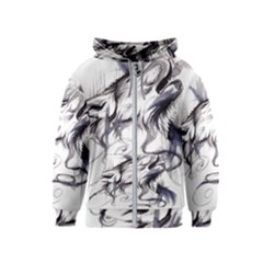 Tattoo-ink-flash-drawing-wolf Kids  Zipper Hoodie