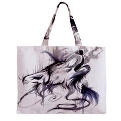 Tattoo-ink-flash-drawing-wolf Zipper Mini Tote Bag by Jancukart