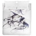 Tattoo-ink-flash-drawing-wolf Duvet Cover Double Side (Queen Size) View2