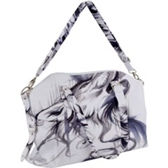 Tattoo-ink-flash-drawing-wolf Canvas Crossbody Bag