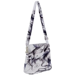 Tattoo-ink-flash-drawing-wolf Zipper Messenger Bag