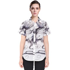 Tattoo-ink-flash-drawing-wolf Women s Short Sleeve Shirt