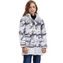 Tattoo-ink-flash-drawing-wolf Kid s Hooded Longline Puffer Jacket View1