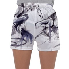 Tattoo-ink-flash-drawing-wolf Sleepwear Shorts