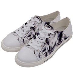 Tattoo-ink-flash-drawing-wolf Women s Low Top Canvas Sneakers