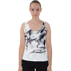 Tattoo-ink-flash-drawing-wolf Velvet Tank Top by Jancukart