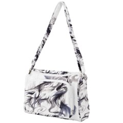 Tattoo-ink-flash-drawing-wolf Front Pocket Crossbody Bag by Jancukart