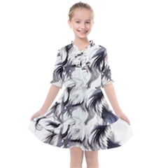 Tattoo-ink-flash-drawing-wolf Kids  All Frills Chiffon Dress