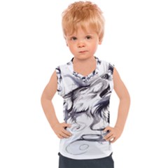 Tattoo-ink-flash-drawing-wolf Kids  Sport Tank Top