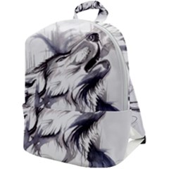 Tattoo-ink-flash-drawing-wolf Zip Up Backpack