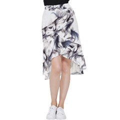 Tattoo-ink-flash-drawing-wolf Frill Hi Low Chiffon Skirt