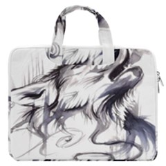 Tattoo-ink-flash-drawing-wolf Macbook Pro13  Double Pocket Laptop Bag