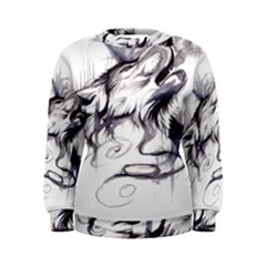 Tattoo-ink-flash-drawing-wolf Women s Sweatshirt