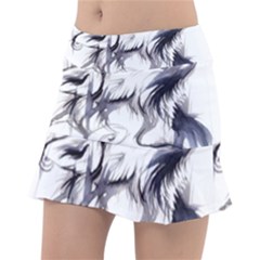 Tattoo-ink-flash-drawing-wolf Classic Tennis Skirt by Jancukart