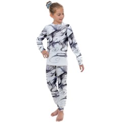 Tattoo-ink-flash-drawing-wolf Kids  Long Sleeve Set  by Jancukart