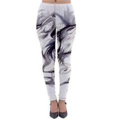 Tattoo-ink-flash-drawing-wolf Lightweight Velour Leggings