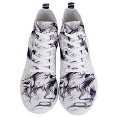 Tattoo-ink-flash-drawing-wolf Men s Lightweight High Top Sneakers