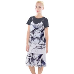 Tattoo-ink-flash-drawing-wolf Camis Fishtail Dress