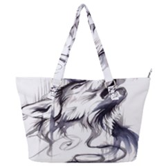 Tattoo-ink-flash-drawing-wolf Full Print Shoulder Bag