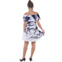 Tattoo-ink-flash-drawing-wolf Off Shoulder Velour Dress View2