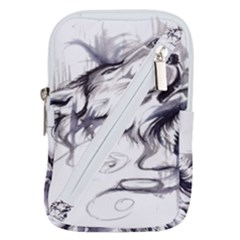 Tattoo-ink-flash-drawing-wolf Belt Pouch Bag (large)